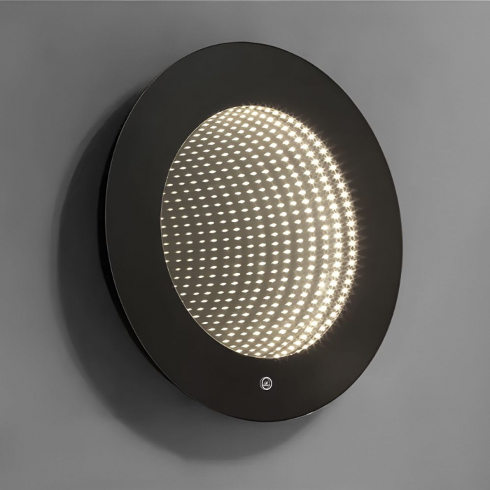 Oglinda LED Si Touch Rotunda 80 cm cu trei tipuri de lumina cu rama neagra Smack J183F-90 [1]