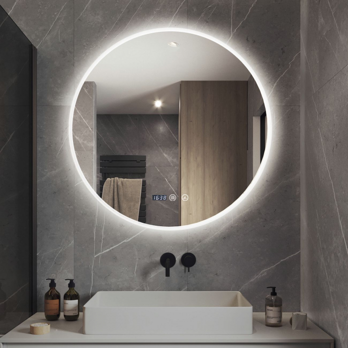 Oglinda LED Si Touch Cu Functie Dezburire Rotunda 90 cm cu trei tipuri de lumina Smack J182-90 [2]