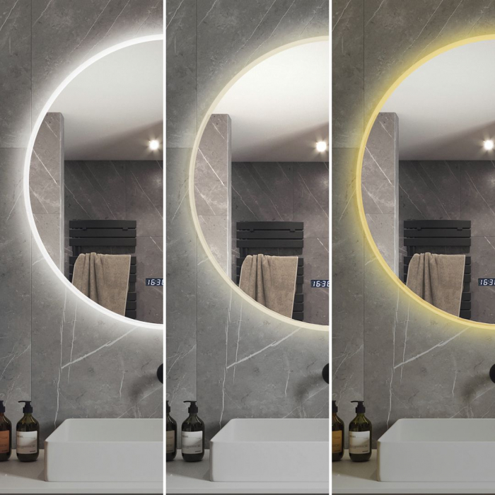 Oglinda LED Si Touch Cu Functie Dezburire Rotunda 80 cm cu trei tipuri de lumina Smack J182-80 [8]