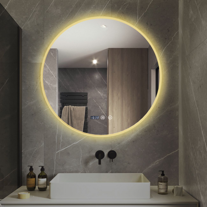 Oglinda LED Si Touch Cu Functie Dezburire Rotunda 80 cm cu trei tipuri de lumina Smack J182-80 [1]