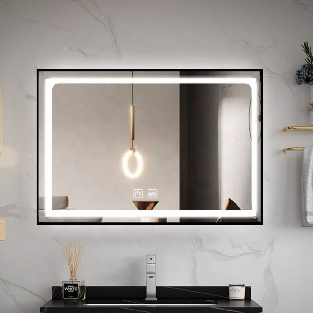 Oglinda Led Smack  J111 Rama Aluminiu Cu Functie Dezaburire Negru Mat [2]