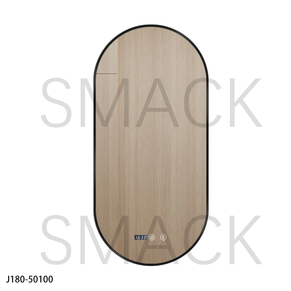 Oglindă LED Touch Premium Dezaburire Rama Negra 3 Tipuri Lumină 50/100 cm J180-50100 Smack [1]