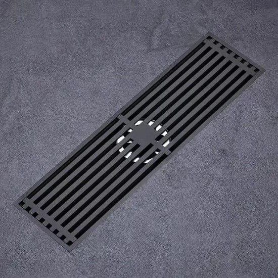 Sifon pardoseala sistem antimiros Alama Smack 30x10 cm Negru Mat tip Rigola DL-8002hs [3]