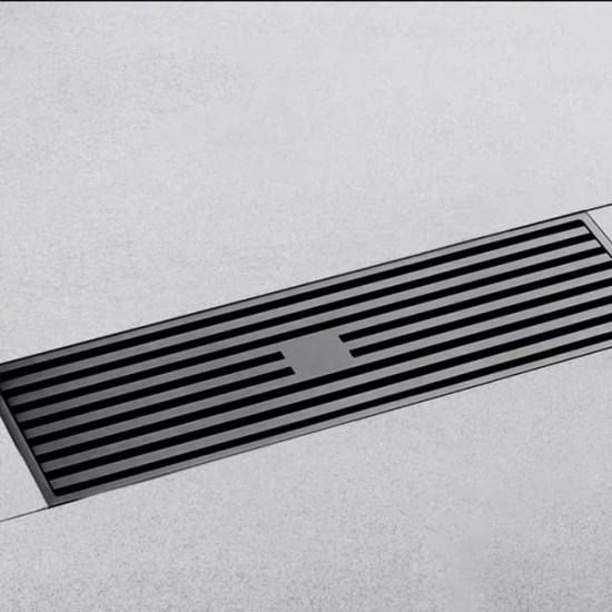 Sifon pardoseala sistem antimiros Alama Smack 30x10 cm Negru Mat tip Rigola DL-8002hs [4]