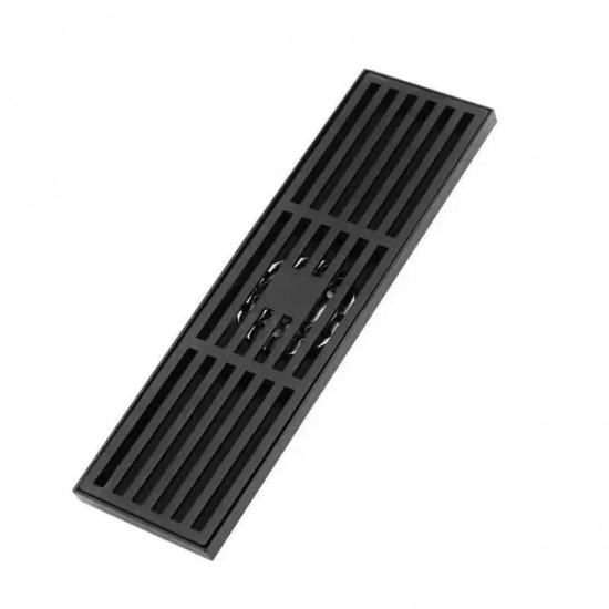 Sifon pardoseala sistem antimiros Alama Smack 30x10 cm Negru Mat tip Rigola DL-8002hs [1]