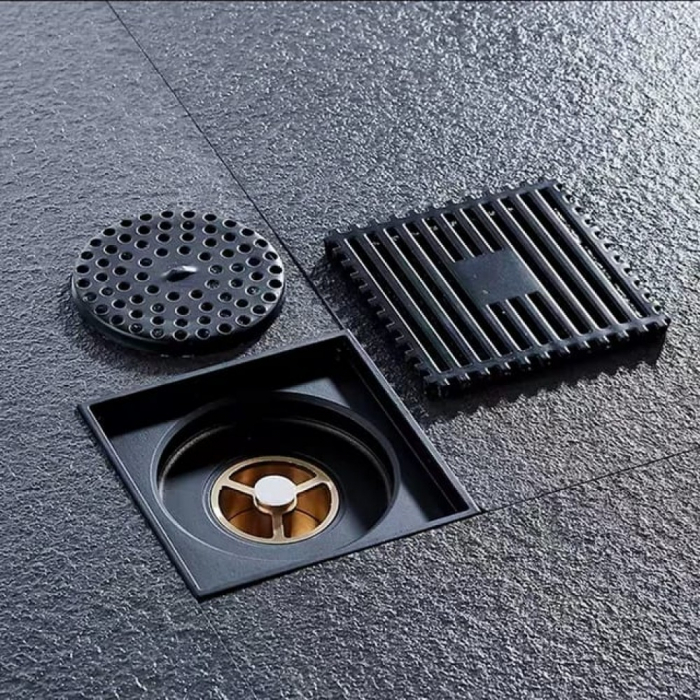 Sifon pardoseala sistem antimiros Smack Alama 100 mm Negru Mat tip Rigola 8758HS [2]
