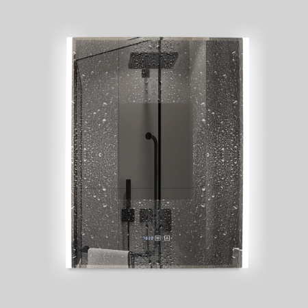 Oglinda Cu LED J189 pentru baie 60x80 cm Sistem Dezaburire Senzor Touch Ceas Trei Tipuri de Lumina Smack [1]