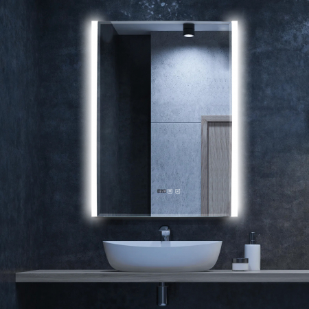 Oglinda Cu LED J189 pentru baie 60x80 cm Sistem Dezaburire Senzor Touch Ceas Trei Tipuri de Lumina Smack [4]