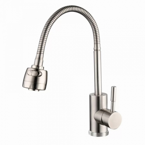 Baterii bucatarie - Baterie Bucatarie Flexibila Inox Smack 1711