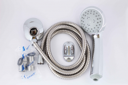 Baterie cada din alama 8045S monocomanda finisaj crom para si furtun inclus SMACK [5]