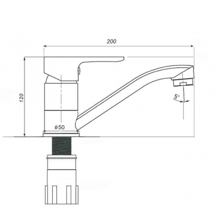 Baterie de lavoar cu teava mobila medie Smack 8824DP [5]