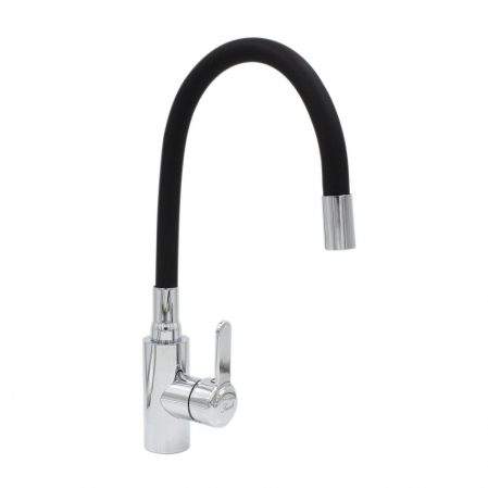 Baterii bucatarie - BATERIE FLEXIBILA SMACK 1782 TIP LEBADA CROM NEGRU