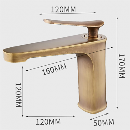 Baterie lavoar Classy Copper din alama bronz antichizat SMK [4]