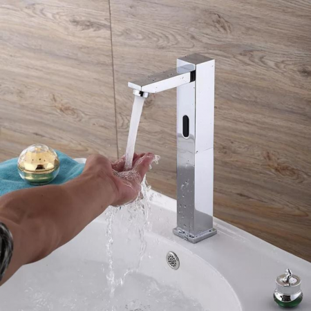 Baterie lavoar cu senzor Aqua Reflect design modern din alama crom RW117 SMACK [4]