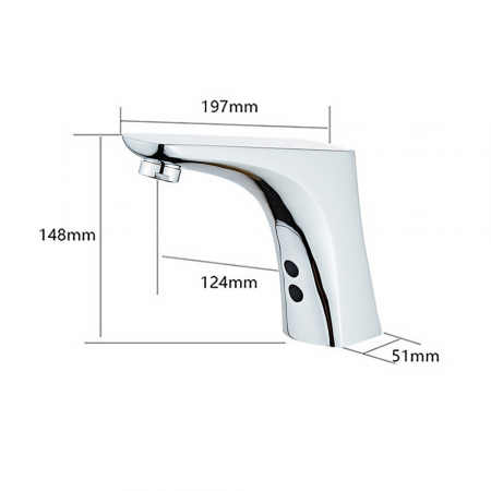 Baterie lavoar cu senzor Neo Vision design modern din alama crom [2]