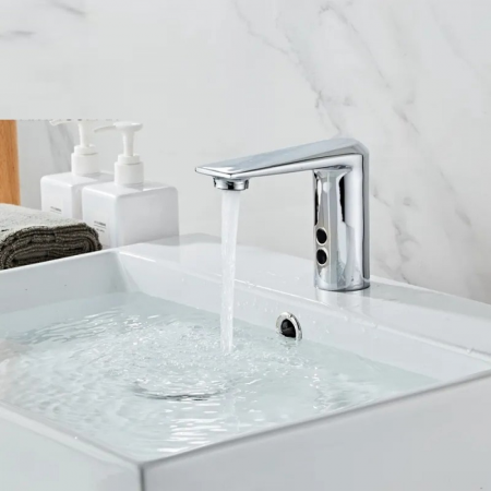 Baterie lavoar cu senzor Silver Reflection design modern din alama crom RW157 Smack [3]