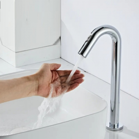 Baterie lavoar cu senzor Silver Stream design modern din alama medie crom RW150H Smack [1]