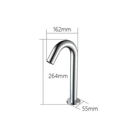 Baterie lavoar cu senzor Silver Stream design modern din alama medie crom RW150M Smack [3]