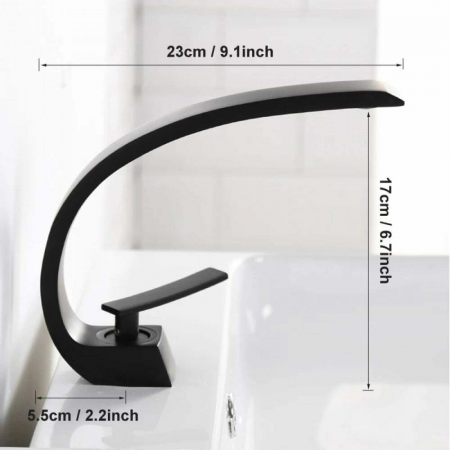 Baterie lavoar Neo Black design modern din alama negru SMK022 Smack [2]