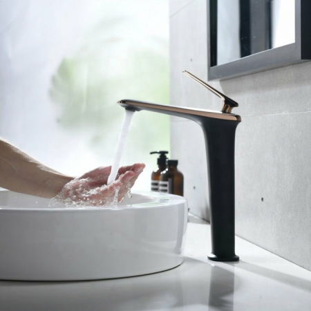 Baterie lavoar Neo Choice design modern din alama inalta negru [2]