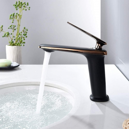 Baterie lavoar Neo Choice design modern din alama medie negru SMK003 Smack [1]