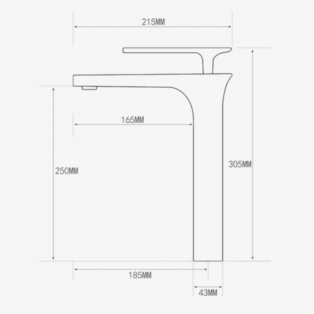 Baterie lavoar Nordic White design modern din alama inalta alb SMK031 Smack [2]