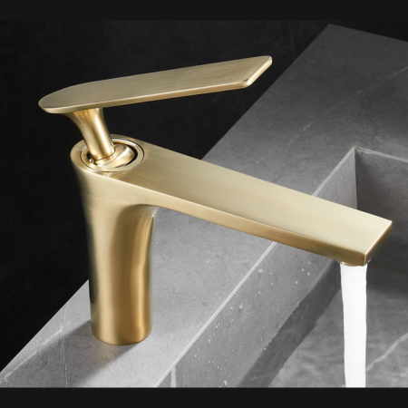 Baterii baie - Baterie lavoar Prestige Golden design modern din alama auriu SMK029