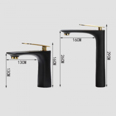 Baterie lavoar Prime Concept design modern din alama medie negru SMK008 Smack [3]