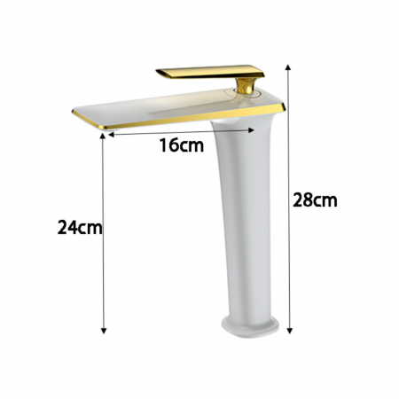 Baterie lavoar Pure Simplicity design modern din alama inalta alb SMK004 Smack [3]