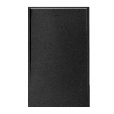 Cadita de dus Minimalist Oasis 100x70cm din compozit cu sifon negru GT-10070LS-BK Smack [2]