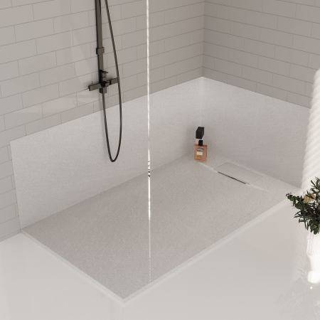 Cadita de baie Smooth Line Design 120x80cm din compozit cu sifon alb GT-12080US-WH Smack [3]