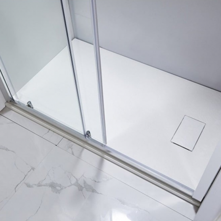 Cadita de dus Essential Modern 120x80cm din compozit cu sifon alb GT-12080ES-WH Smack [5]