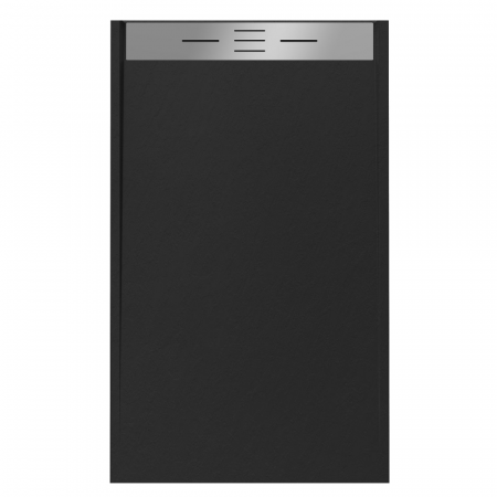 Cadita de dus Minimalist Oasis 80x80cm din compozit cu sifon negru GT-8080LS-BK Smack [1]