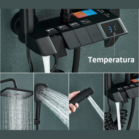 Coloana de dus Smart Simplicity cu afisaj LCD temperatura negru 1803 Smack [3]