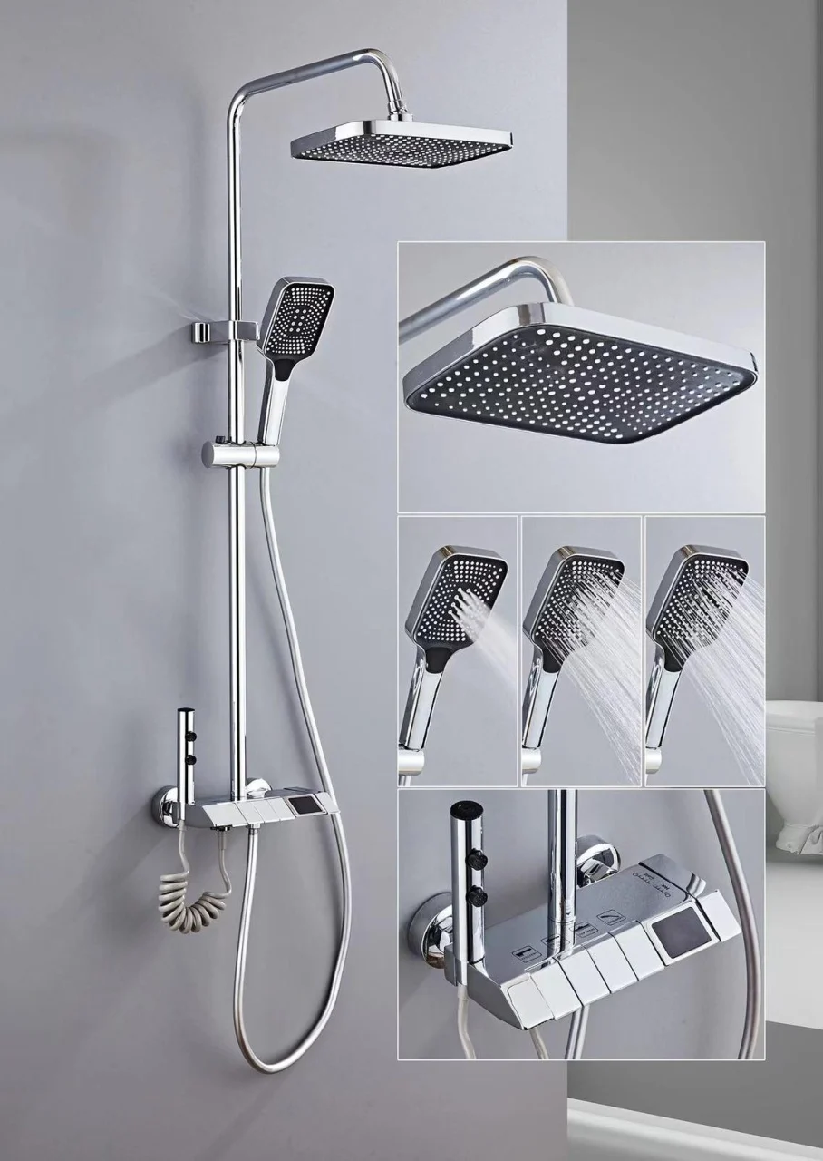 Coloane si seturi de dus - Coloana Dus  Afisaj Lcd Temperatura Apa Smack  Gri 1803A