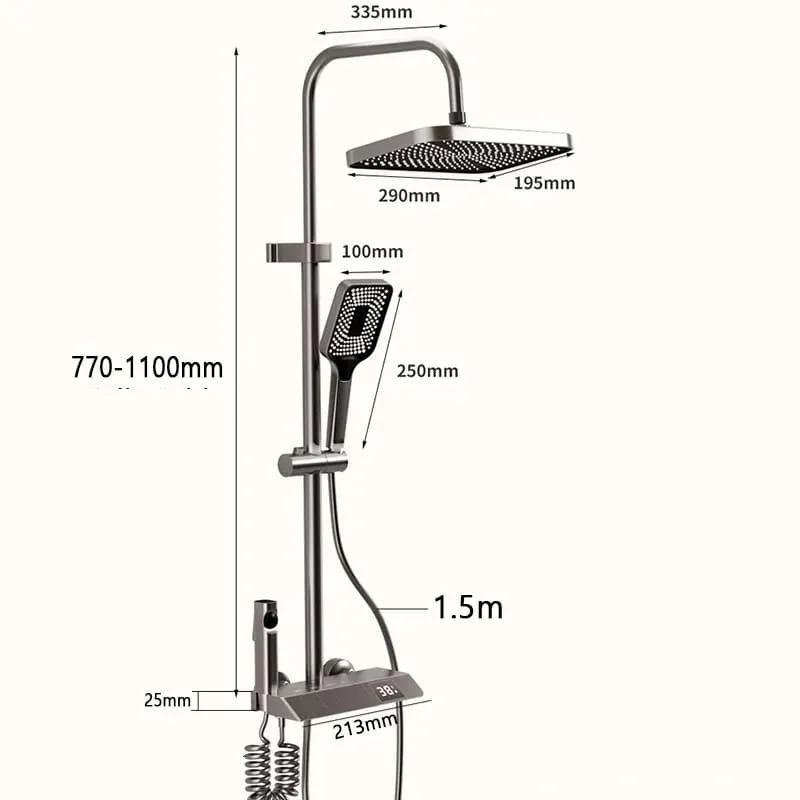 Coloana Dus Negru Mat Afisaj Lcd Temperatura Apa Smack 5023-1 [4]