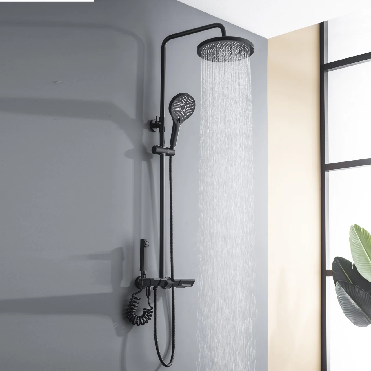 Coloana Dus Negru Mat Afisaj Lcd Temperatura Apa Smack 5023-1 [3]