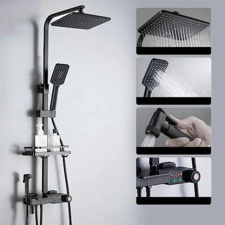 Coloana dus negru mat afisaj Lcd temperatura apa Smack SMK019 [1]