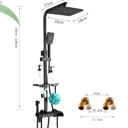 Coloana dus negru mat afisaj Lcd temperatura apa Smack SMK019 [2]