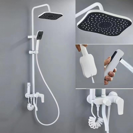 Coloane si seturi de dus - Coloana Dus Alba Mat Smack 1804