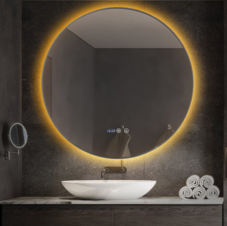 Oglindă Baie LED și Dezaburire ceas Premium cu Senzor Touch 70 cm J186 Smack [8]