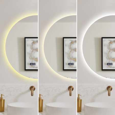 Oglindă Baie LED și Dezaburire L&S Premium cu Senzor Touch Lumina Rece Caldă și Neutră 60 cm lumina ambientala spate J170-60 Smack [6]