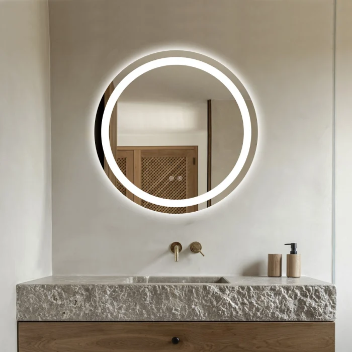 Oglinzi - Oglinda Cu LED J112-6060 pentru baie 60 cm Sistem Dezaburire Senzor Touch Trei Tipuri de Lumina Smack