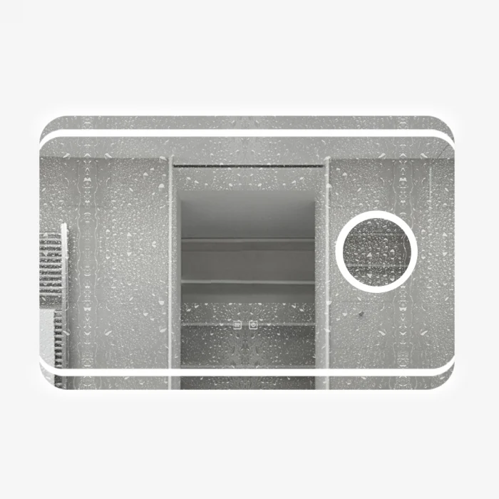 Oglinda Cu LED J141 pentru baie 90x60 cm Sistem Dezaburire Senzor Touch Trei Tipuri de Lumina Lupa Cosmetica Smack [2]