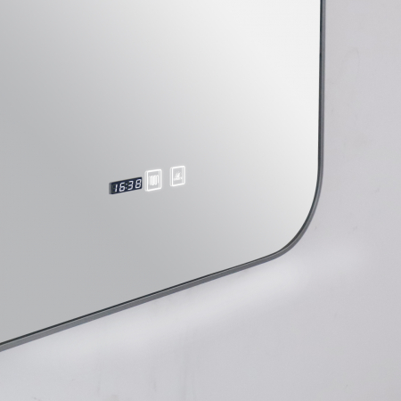 Oglinda Cu LED J187 pentru baie 60x80 cm Sistem Dezaburire Senzor Touch Ceas Trei Tipuri de Lumina Smack [2]