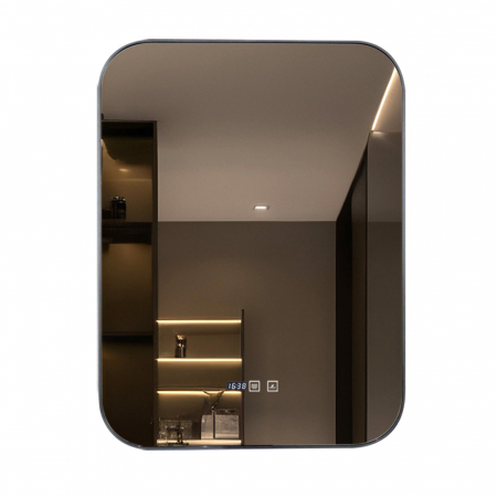 Oglinzi - Oglinda Cu LED J187 pentru baie 60x80 cm Sistem Dezaburire Senzor Touch Ceas Trei Tipuri de Lumina Smack