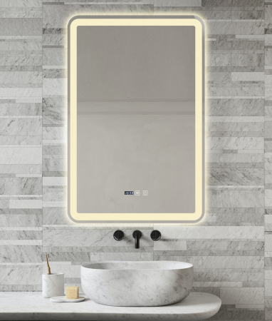 Oglinda LED 60x90cm Functie Dezaburire Ceas si Trei Lumini J168 Smack [1]