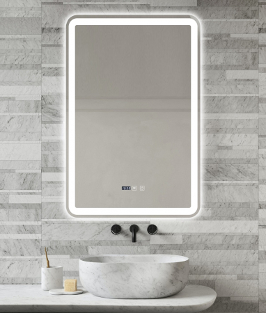 Oglinzi - Oglinda LED 60x90cm Functie Dezaburire Ceas si Trei Lumini J168 Smack