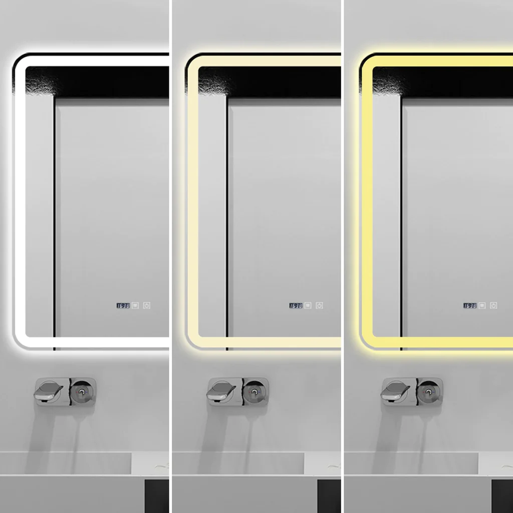 Oglinda LED 75x90cm Functie Dezaburire Ceas si Trei Lumini J169 [3]