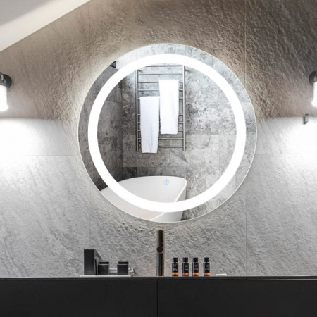 Oglinda LED Rotunda 70cm Functie Dezaburire si Touch Doua Lumini J05-1 Smack [1]